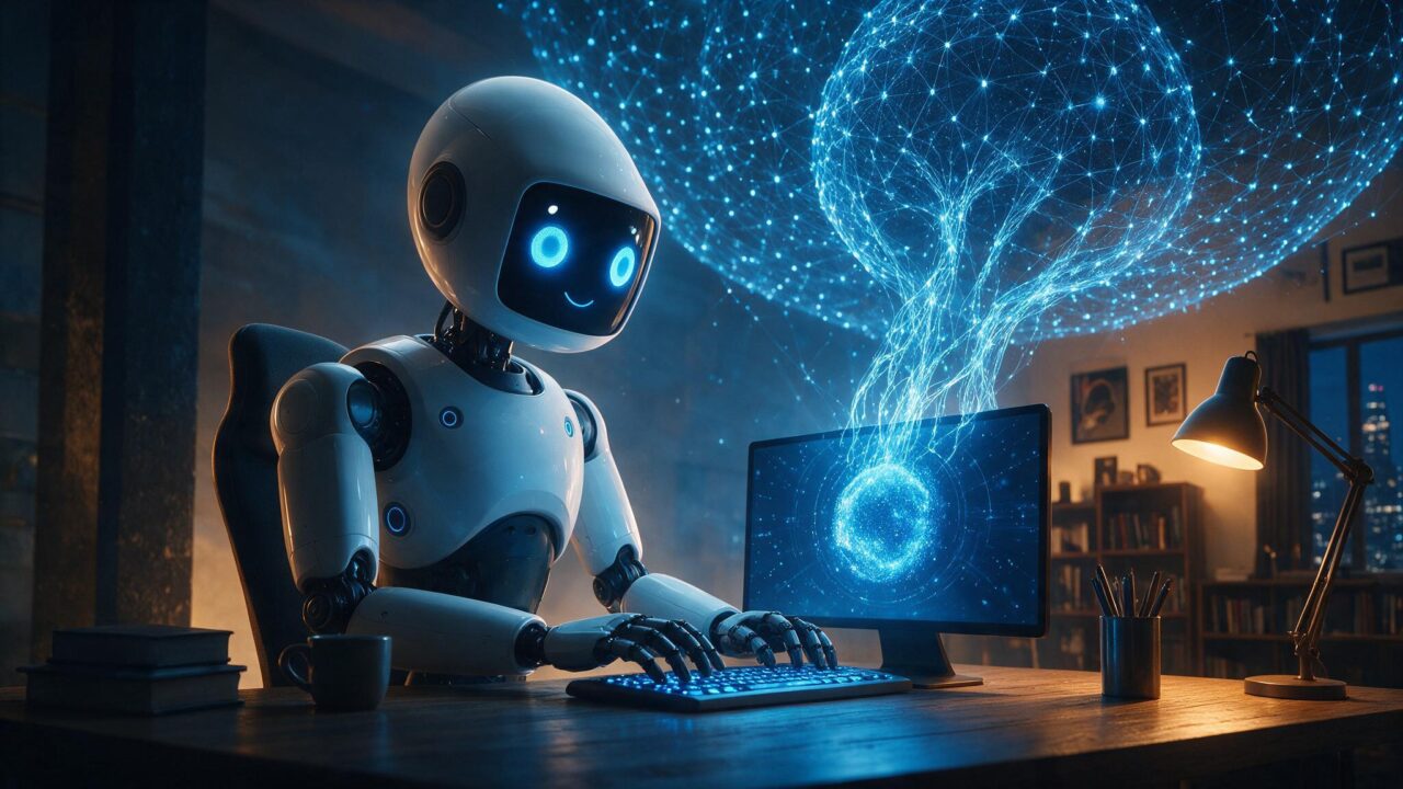 Robô executa modelo de IA em computador local