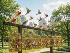 Twitter renasce fora de Musk em batalha bilionária pela marca Passarinhos libertos de gaiolas em parque urbano