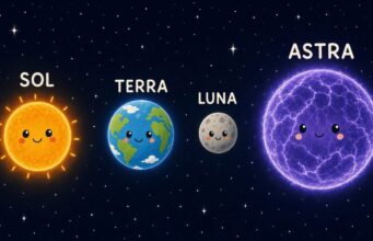 GPT-6 Astra é lançado com foco em agentes e cibersegurança Ilustração dos astros Sol, Terra, Lua e Astra