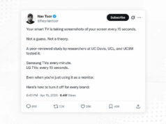 Smart TVs escutam conversas e fazem screenshots? Entenda Publicação pública de Nav Toor sobre screenshots periódicos em Smart TVs