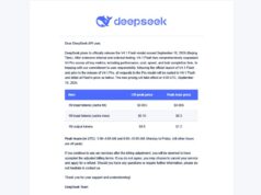 Comunicado da DeepSeek sobre o V4.1 Flash