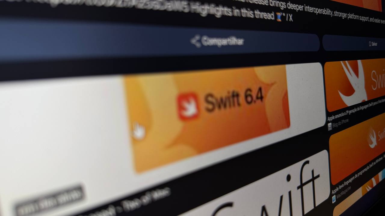Card sobre o lançamento do Swift 6.4 em uma publicação na internet
