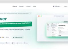 Página inicial do EdgeEver com a chamada de alternativa open source ao Evernote, botões de demo ao vivo, GitHub e deploy com IA, plataformas suportadas e um print da interface do aplicativo à direita
