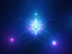 Decisions API: OpenAI entrega resposta tipada 10x mais rápida Ilustração abstrata de um núcleo luminoso com caminhos que se ramificam em nós de decisão