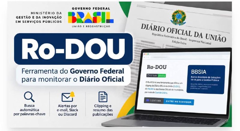 Arte oficial do Ro-DOU, ferramenta do Governo Federal para monitorar o Diário Oficial